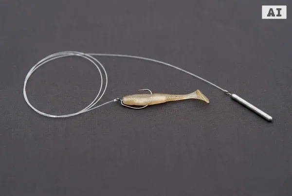 Gummiköder am dropshot rig auf forellen richtig führen – Detailansicht