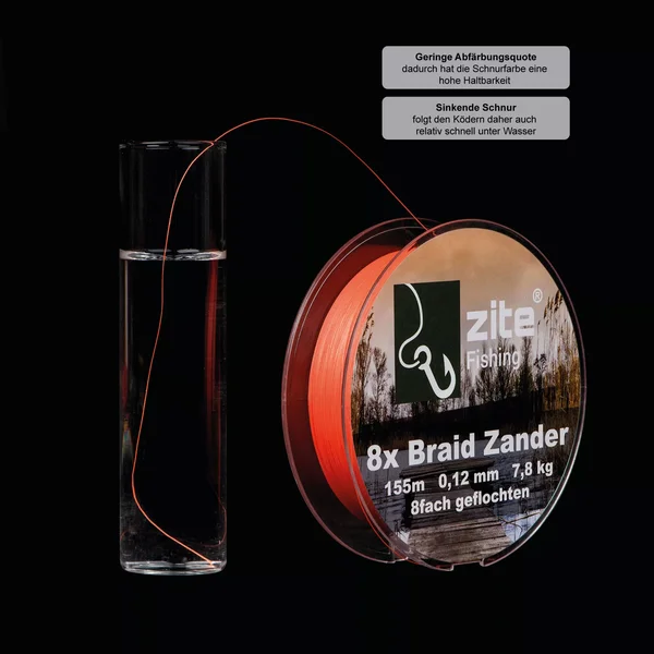 Geflochtene Schnur 8x Zander Angeln Spinnfischen 155m 0,12mm Orange Zite Fishing_auswahl3