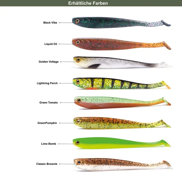 Inzite Shad Gummifisch Zander Angeln 5 Stück 12cm Green Tomato_auswahl4