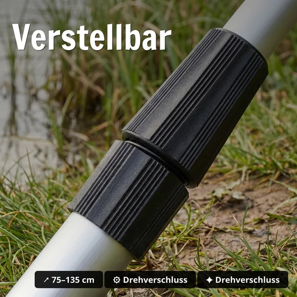 Zite Fishing teleskopischer Rutenhalter 1,35m 3er Set Aluminium Erdspieß mit V-Auflage & Schnurlaufkerbe_auswahl9