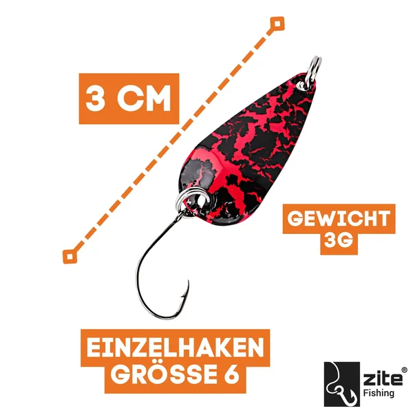 Zite Fishing Forellen Spoon Sortiment 13-teilig Neon Bunt 3g_auswahl2