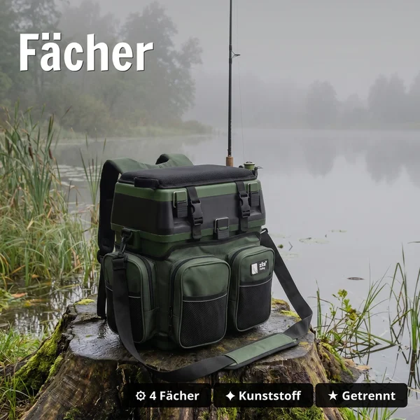 Multi Angel-Koffer-Rucksack & Sitz-Kiepe 3-in-1 – Angelrucksack Sitzkiepe Angelkoffer Zite Fishing _auswahl10