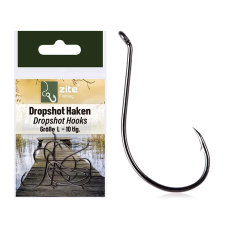 Dropshot Haken Set Größe L Vorfachhaken 10 Stück Zite Fishing