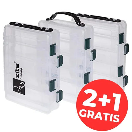 Zite Fishing Köderbox-2+1-Set - 3 Köderboxen mit Tragegriff 20x15,5x4,5cm