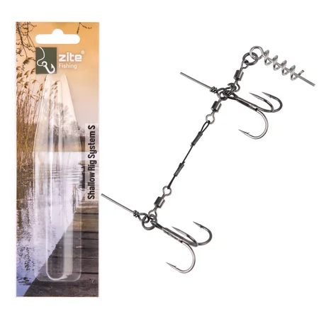 Zite Fishing Hecht Shallow-Rig-System S 9cm - Gummifisch-System ideal für Hechtköder 15 - 20 cm