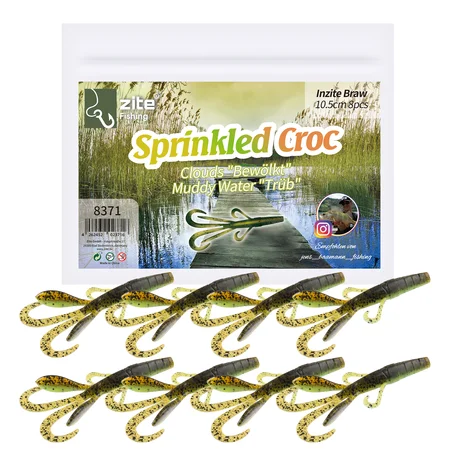 Gummiköder Krebsimitat Barsch & Zander Angeln Inzite Braw Sprinkled Croc 8 STK Zite Fishing