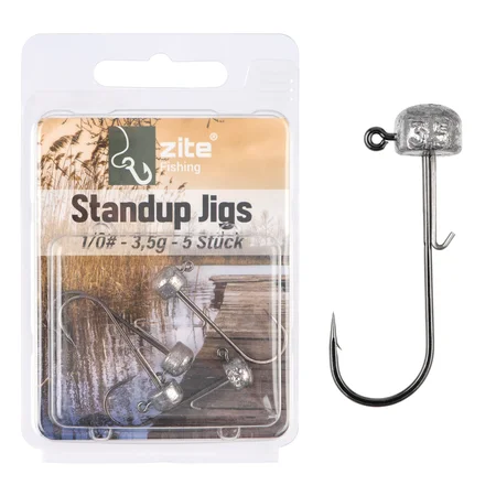 Stand Up Jigs 1/0# 3,5g für Gummiköder - Jighaken Grundangeln 5 Stück im Pack