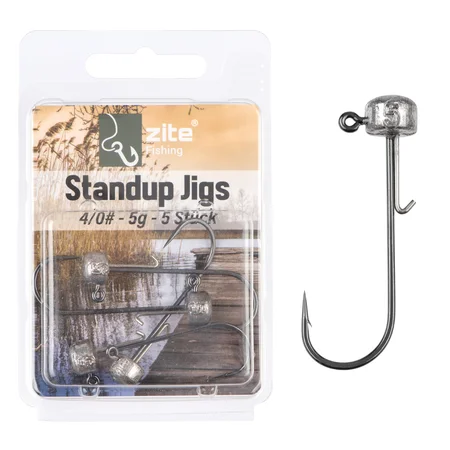 Stand Up Jigs 4/0# 5g für Gummiköder - Jighaken Grundangeln 5 Stück im Pack