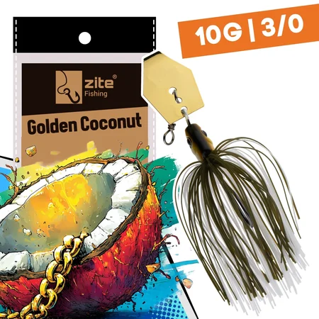 Inzite Blader Bladed Jig 10 g – Haken 3/0 – Golden Coconut – Starke Vibration & Trailerfähig