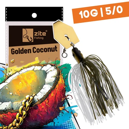 Inzite Blader Bladed Jig 10 g – Haken 5/0 – Golden Coconut – Starke Vibration & Trailerfähig