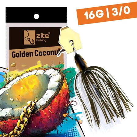 Inzite Blader Bladed Jig 16 g – Haken 3/0 – Golden Coconut – Starke Vibration & Trailerfähig
