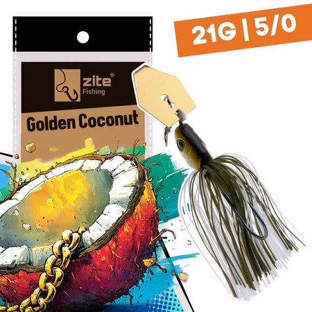 Inzite Blader Bladed Jig 21g – Haken 5/0 – Golden Coconut – Starke Vibration & Trailerfähig