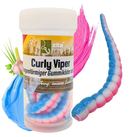  Zite Fishing Curly Viper Universe Knoblauch 6,5 cm Rotationsköder für Forelle 8 Stück