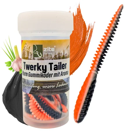 Twerky Tailer Turbo Knoblauch 7 cm – 8 Stück Forellen-Gummiköder mit Aroma, Made in Germany