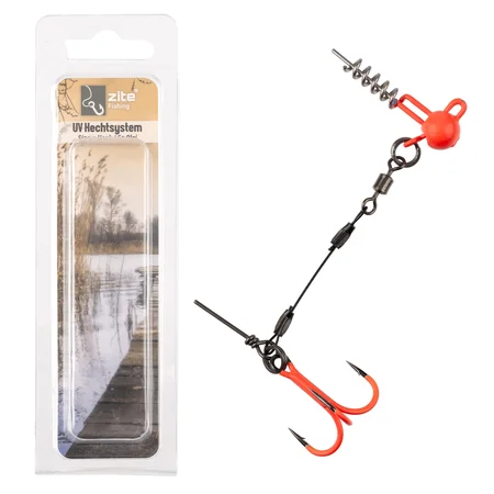 Zite Fishing Hecht-System Single Hook UV-Aktiv 5g - ideal für Hechtköder 12-15 cm
