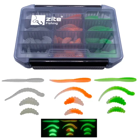 UL Gummiköder Set Glow Edition Box – Forelle Big Mag Curly Viper Mighty Mag Twerky Tailer